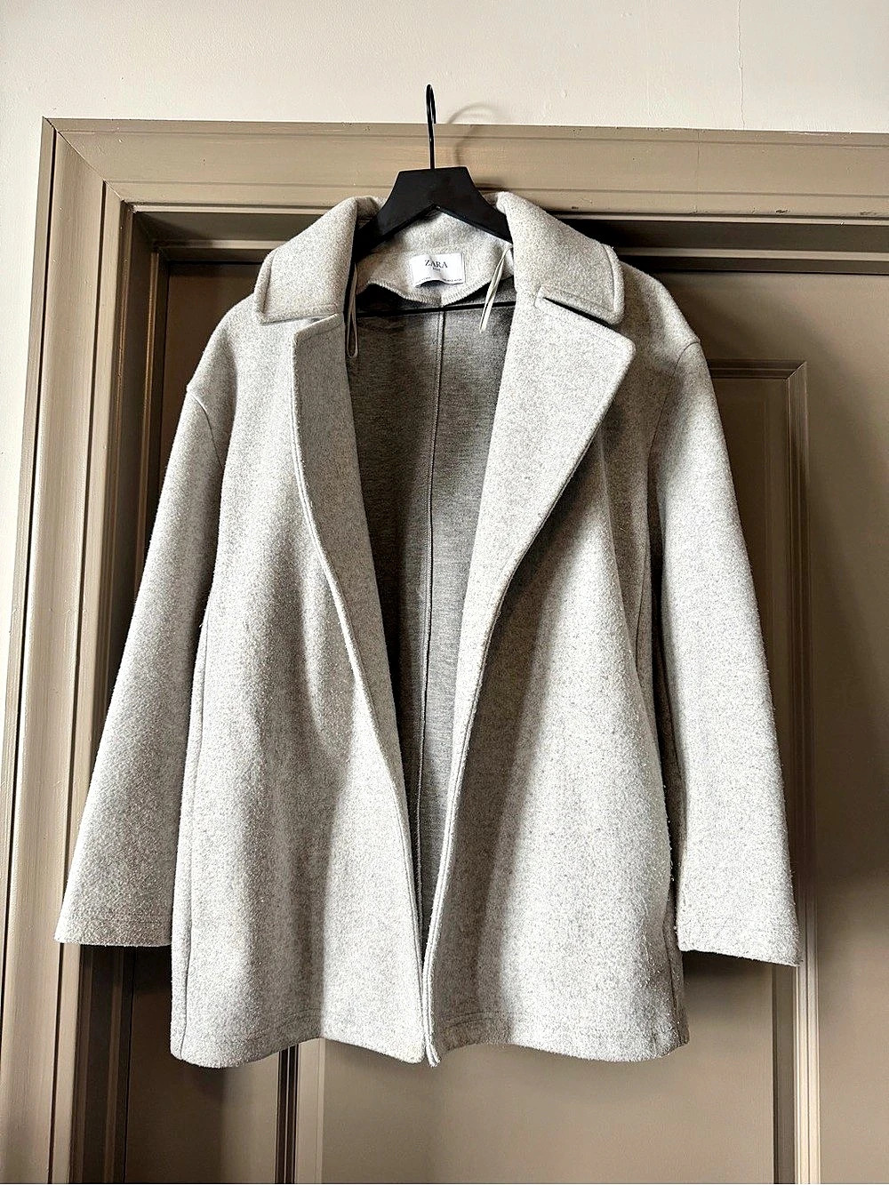 Zara Gray Pea Coat Size Medium Like New